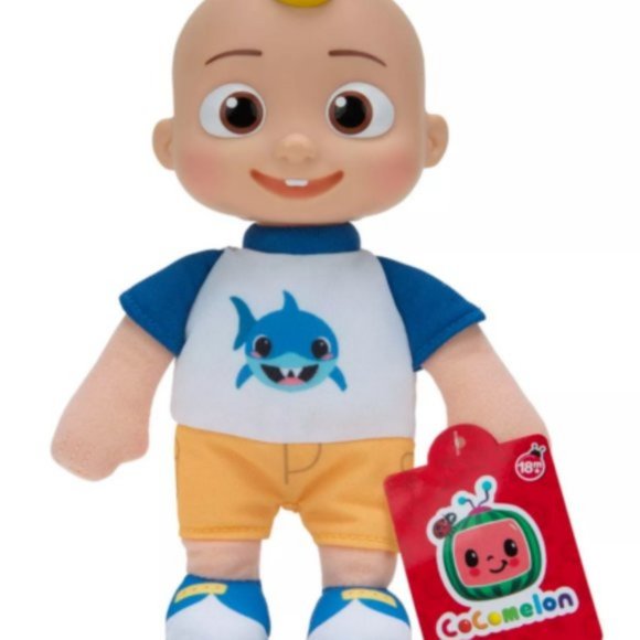 Official Cocomelon JJ Doll 8” Plush In Baby Shark - Picture 1 of 2